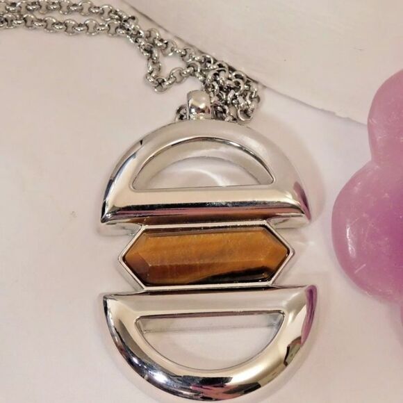 Lia Sophia "Magnetic" Necklace, 32-35", Tiger's Eye, NWT - Picture 1 of 7